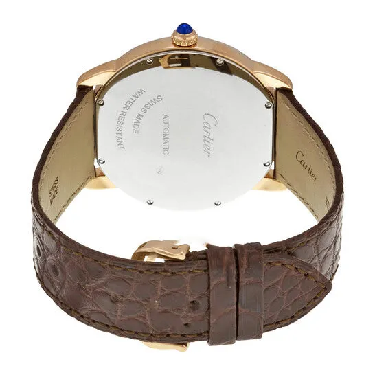 JMS always Earrings Original Cartier Ronde Solo de Cartier XL Automatic Silver Dial 18 kt Rose Gold Mens Watch W6701009