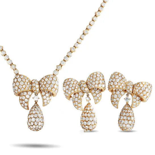 JMS always Earrings Original PreOwned Graff Vintage 18K Yellow Gold 28ct Diamond Necklace and Clip On Earrings Set GR02 031524 JMS always Earrings Original PreOwned Graff Vintage 18K Yellow Gold 28ct Diamond Necklace and Clip On Earrings Set GR02 031524
