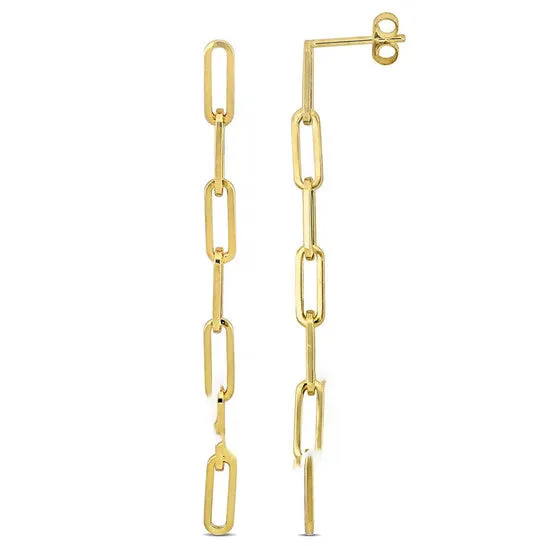 JMS always Original AMOUR Paperclip Link Drop Earrings In 14K Yellow Gold Earrings JMS always Original AMOUR Paperclip Link Drop Earrings In 14K Yellow Gold Earrings