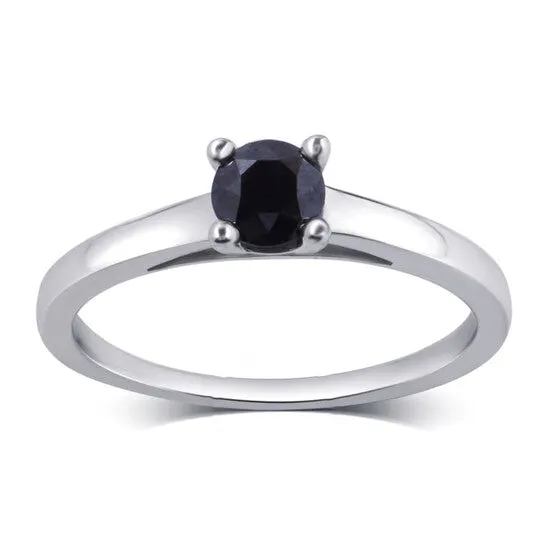 JMS always Original DiamondMuse 050 Carat Prong Setting Sterling Silver Solitaire Black Diamond Ring for Women Rings JMS always Original DiamondMuse 050 Carat Prong Setting Sterling Silver Solitaire Black Diamond Ring for Women Rings