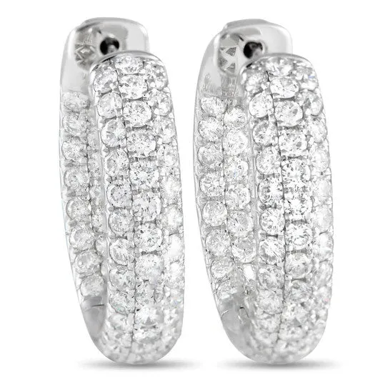 JMS always Original LB Exclusive 18K White Gold 305ct Diamond Inside Out Hoop Earrings Earrings JMS always Original LB Exclusive 18K White Gold 305ct Diamond Inside Out Hoop Earrings Earrings