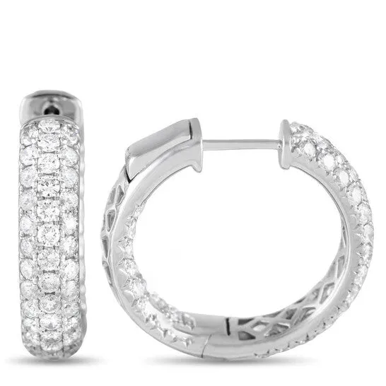 JMS always Original LB Exclusive 18K White Gold 305ct Diamond Inside Out Hoop Earrings Earrings