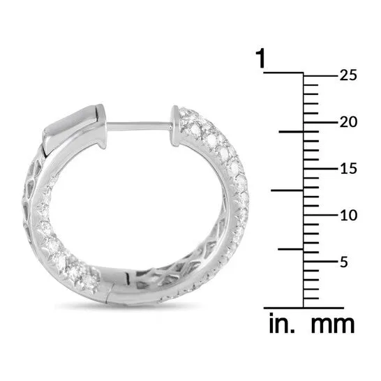 JMS always Original LB Exclusive 18K White Gold 305ct Diamond Inside Out Hoop Earrings Earrings
