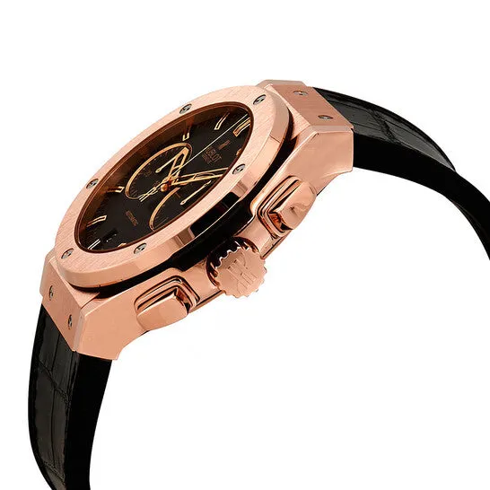 JMS always PreStyled Sets Original Hublot Classic Fusion Black Dial Automatic Mens 18K King Gold Chronograph Watch 521OX1180LR