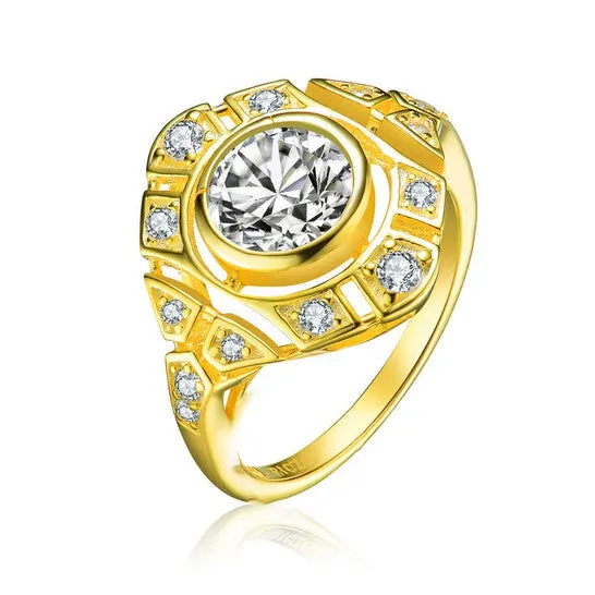 JMS always Rings Original Megan Walford Gold Over Sterling Silver Round Cubic Zirconia Ring JMS always Rings Original Megan Walford Gold Over Sterling Silver Round Cubic Zirconia Ring