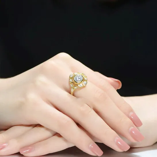 JMS always Rings Original Megan Walford Gold Over Sterling Silver Round Cubic Zirconia Ring JMS always Rings Original Megan Walford Gold Over Sterling Silver Round Cubic Zirconia Ring