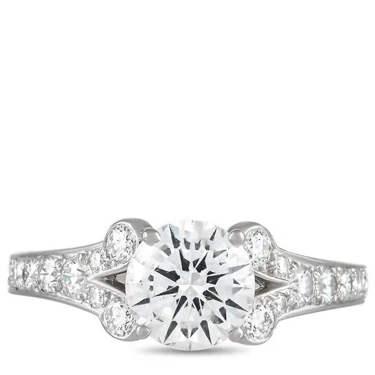 JMS always Rings Original PreOwned Cartier Ballerine Platinum 104 ct Diamond Engagement Ring