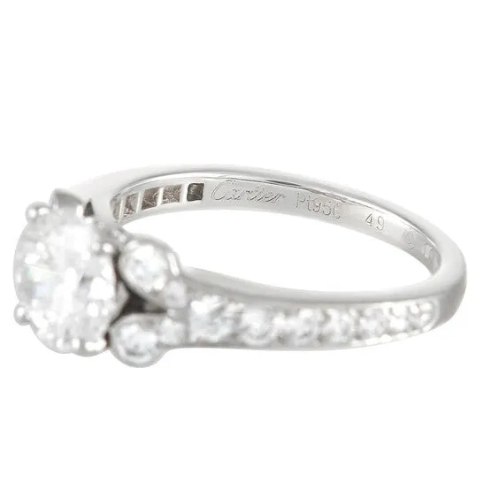 JMS always Rings Original PreOwned Cartier Ballerine Platinum 104 ct Diamond Engagement Ring