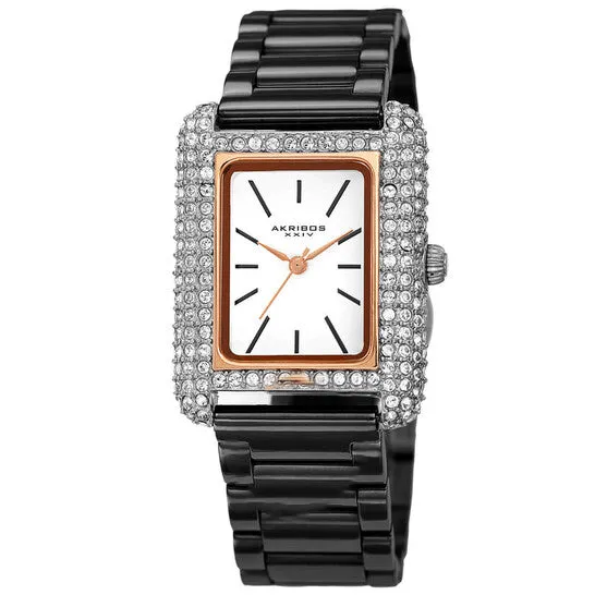 JMS always Watches Original Akribos XXIV Quartz White Dial Ladies Watch AK1108BKR JMS always Watches Original Akribos XXIV Quartz White Dial Ladies Watch AK1108BKR