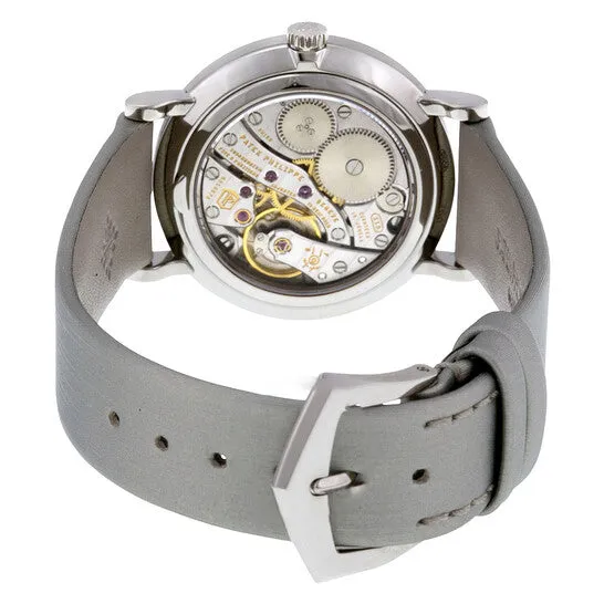 JMS always Watches Original Patek Philippe Calatrava Cream Guilloche Dial 18kt White Gold Diamond Ladies Watch 7120G001