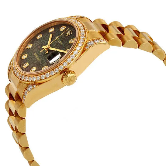 JMS always Watches Original Rolex Datejust 31 Black Mother of Pearl Jubilee Diamond Dial Ladies 18kt Yellow Gold President Watch 178158BKMJDP JMS always Watches Original Rolex Datejust 31 Black Mother of Pearl Jubilee Diamond Dial Ladies 18kt Yellow Gold President Watch 178158BKMJDP