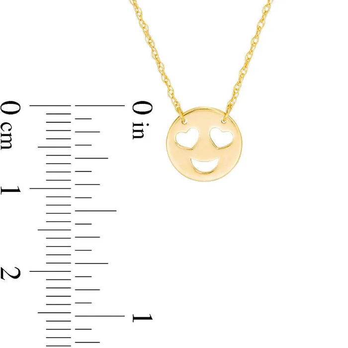 Love Smiley Face Necklace in 14K Gold Goldia Necklaces