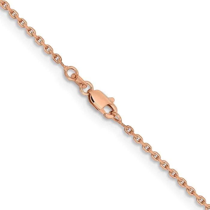 MDS 14K Rose Gold 24 inch 165mm Diamondcut Cable with Lobster Clasp Chain Necklace Necklaces