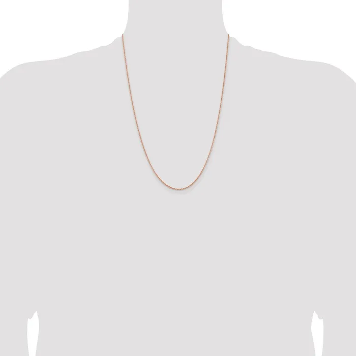 MDS 14K Rose Gold 24 inch 165mm Diamondcut Cable with Lobster Clasp Chain Necklace Necklaces
