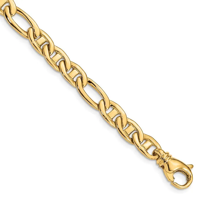 MDS Bracelets 14K 825 inch 65mm Solid Hand Polished Fancy Flat Anchor Link with Fancy Lobster Clasp Bracelet MDS Bracelets 14K 825 inch 65mm Solid Hand Polished Fancy Flat Anchor Link with Fancy Lobster Clasp Bracelet