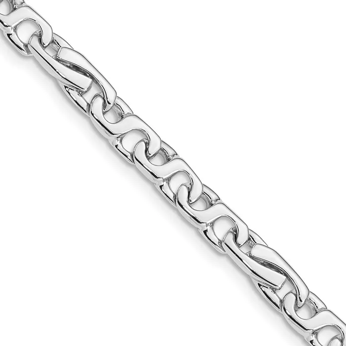 MDS Bracelets Solid 14K White Gold 9 inch 58mm Hand Polished Fancy Link with Fancy Lobster Clasp Bracelet MDS Bracelets Solid 14K White Gold 9 inch 58mm Hand Polished Fancy Link with Fancy Lobster Clasp Bracelet