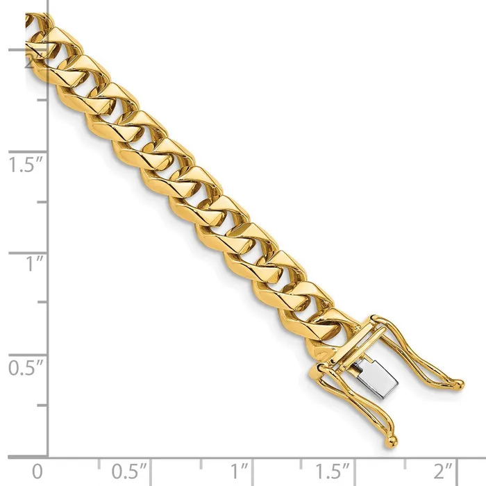 MDS Bracelets Solid 14K Yellow Gold 9 inch 7mm Hand Polished Fancy Traditional Link with Box Catch Clasp Bracelet MDS Bracelets Solid 14K Yellow Gold 9 inch 7mm Hand Polished Fancy Traditional Link with Box Catch Clasp Bracelet