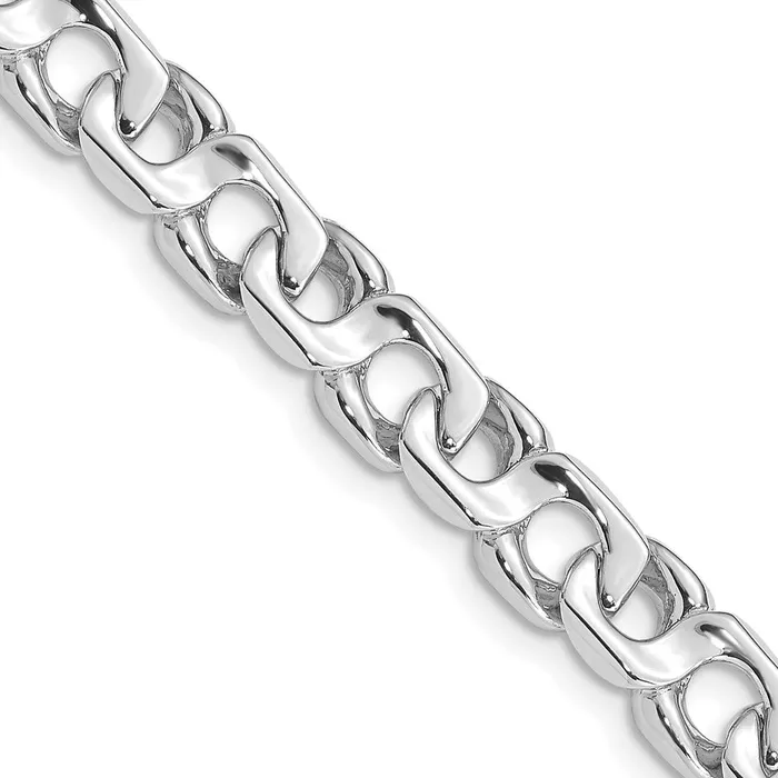 MDS Necklaces Solid 14K White Gold 22 inch 74mm Hand Polished Fancy Link with Fancy Lobster Clasp Chain Necklace MDS Necklaces Solid 14K White Gold 22 inch 74mm Hand Polished Fancy Link with Fancy Lobster Clasp Chain Necklace