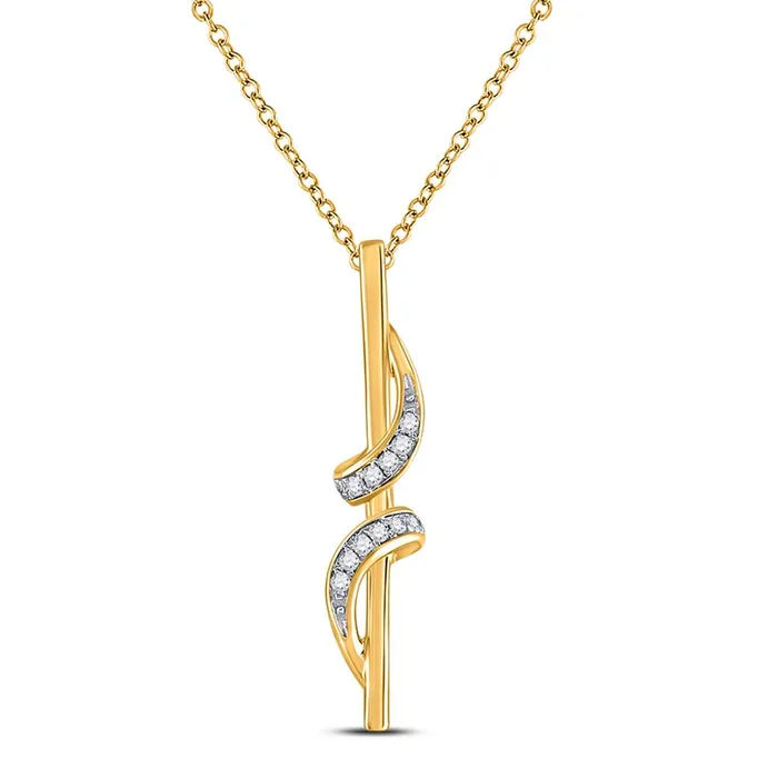 Necklaces 10k Yellow Gold Round Diamond Vertical Bar Fashion Pendant 110 Cttw gndatlanta Necklaces 10k Yellow Gold Round Diamond Vertical Bar Fashion Pendant 110 Cttw gndatlanta