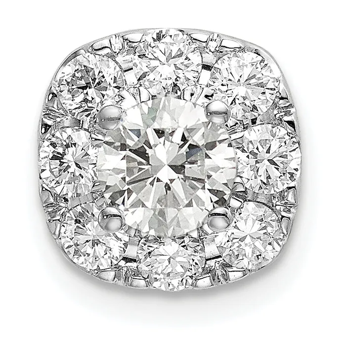 Necklaces 14k White Gold 1 Ct Lab Grown Diamond VSSI G Cushion Halo Chain Slide Pendant Goldia Necklaces 14k White Gold 1 Ct Lab Grown Diamond VSSI G Cushion Halo Chain Slide Pendant Goldia