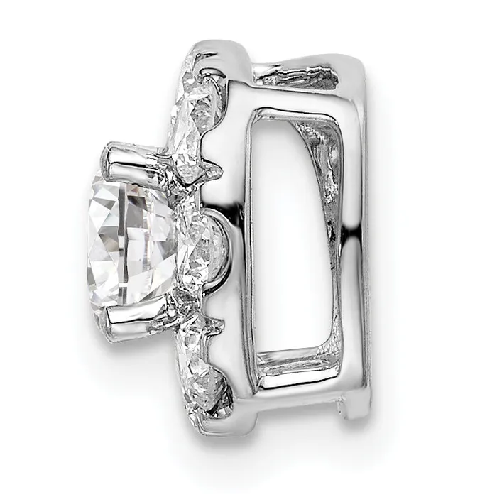 Necklaces 14k White Gold 1 Ct Lab Grown Diamond VSSI G Cushion Halo Chain Slide Pendant Goldia