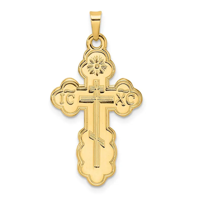 Necklaces 14k Yellow Gold Polished Eastern Orthodox Solid Cross Pendant Goldia Necklaces 14k Yellow Gold Polished Eastern Orthodox Solid Cross Pendant Goldia
