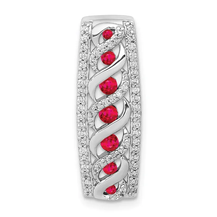 Necklaces Goldia 14k White Gold Real Diamond and 26 Ruby Fancy Chain Slide Necklaces Goldia 14k White Gold Real Diamond and 26 Ruby Fancy Chain Slide