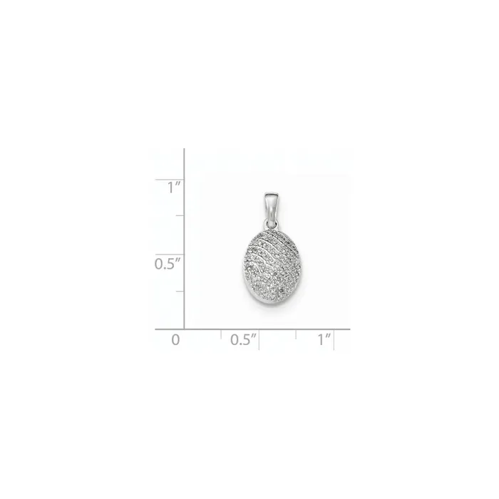 Necklaces Goldia 14k White Gold Real Diamond Oval Shape Pendant