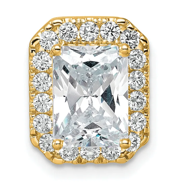 Necklaces Goldia 14k Yellow Gold 12 Ct Lab Grown Diamond VSSI G Halo Chain Slide Pendant