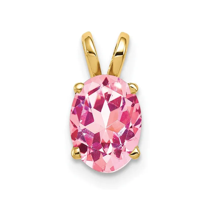 Necklaces Goldia 14k Yellow Gold 8x6mm Oval Pink Tourmaline pendant