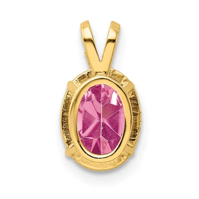 Necklaces Goldia 14k Yellow Gold 8x6mm Oval Pink Tourmaline pendant
