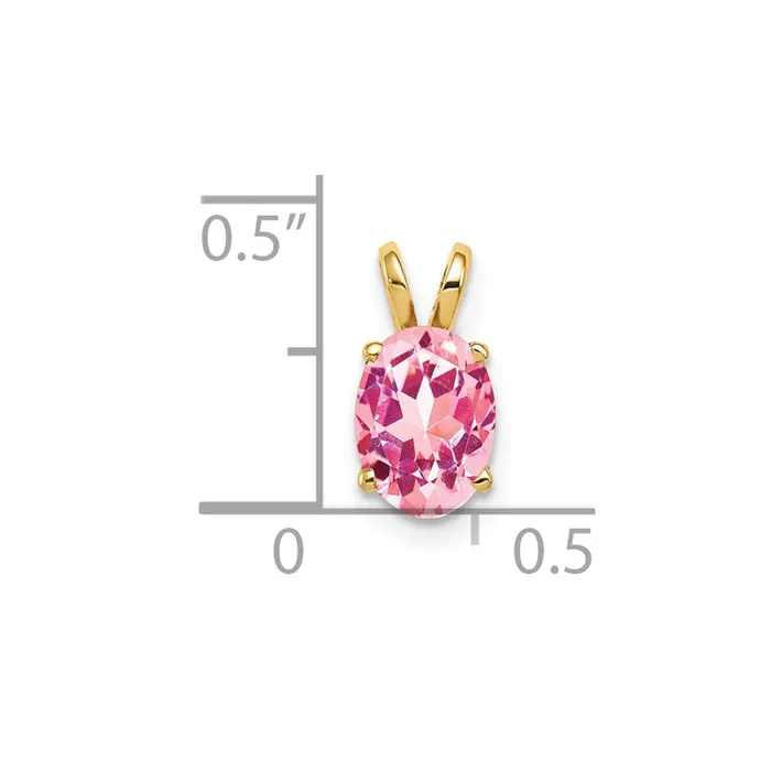 Necklaces Goldia 14k Yellow Gold 8x6mm Oval Pink Tourmaline pendant