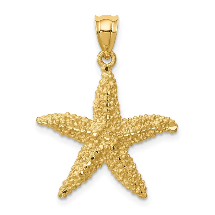 Necklaces Goldia 14k Yellow Gold Brushed and DiamondCut Starfish Pendant