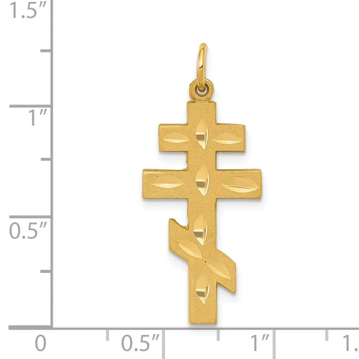 Necklaces Goldia 14k Yellow Gold Eastern Orthodox Cross Pendant