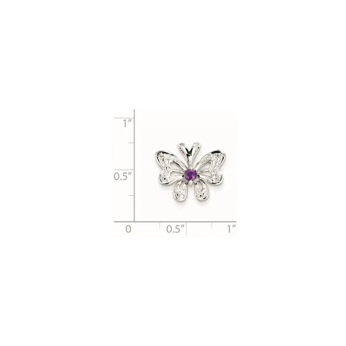 Necklaces Goldia Sterling Silver Amethyst u0026 Diamond Pendant