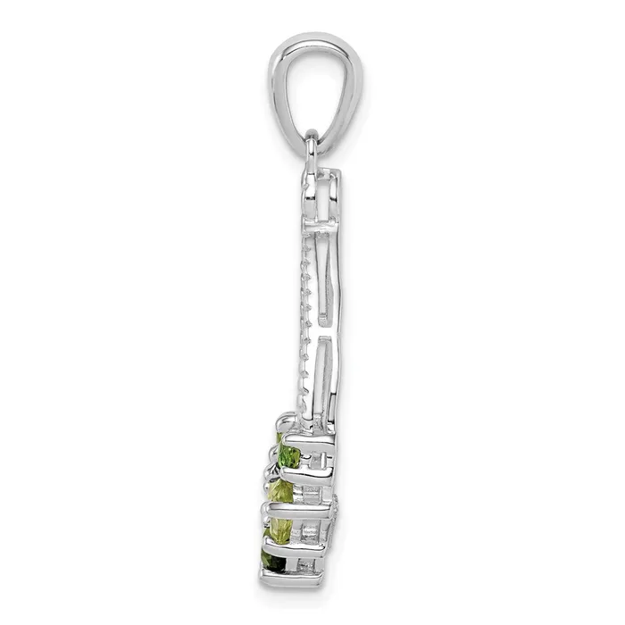 Necklaces Goldia Sterling Silver Rhodiumplated Chrome Diopside and Peridot Pendant