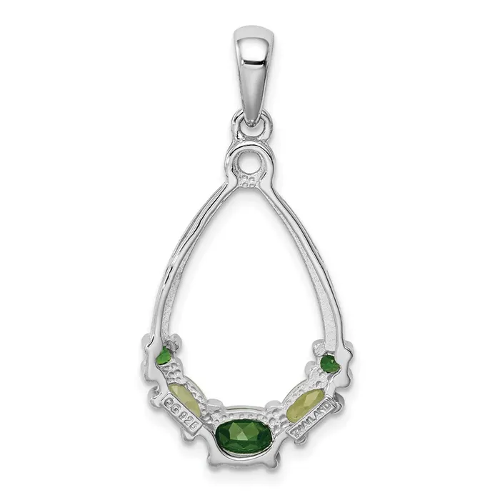 Necklaces Goldia Sterling Silver Rhodiumplated Chrome Diopside and Peridot Pendant