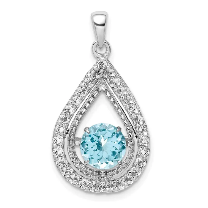 Necklaces Goldia Sterling Silver White Topaz u0026 Vibrant Light Swiss Blue Topaz Pendant Necklaces Goldia Sterling Silver White Topaz u0026 Vibrant Light Swiss Blue Topaz Pendant
