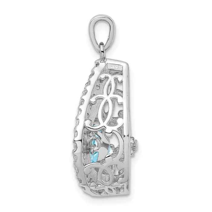 Necklaces Goldia Sterling Silver White Topaz u0026 Vibrant Light Swiss Blue Topaz Pendant