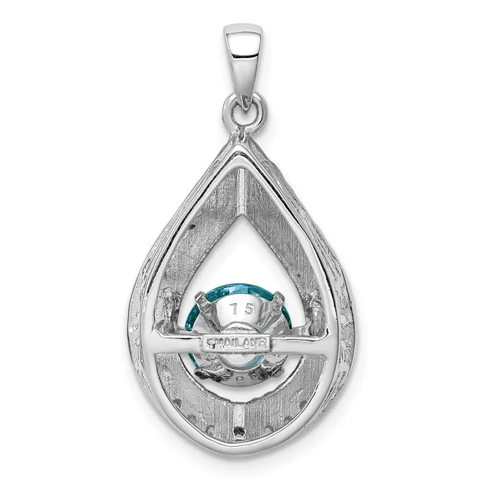 Necklaces Goldia Sterling Silver White Topaz u0026 Vibrant Light Swiss Blue Topaz Pendant