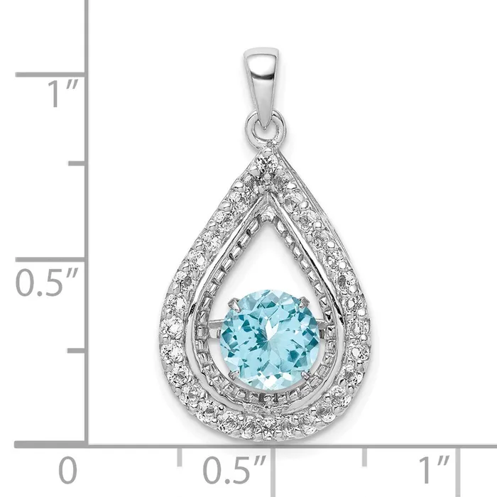 Necklaces Goldia Sterling Silver White Topaz u0026 Vibrant Light Swiss Blue Topaz Pendant