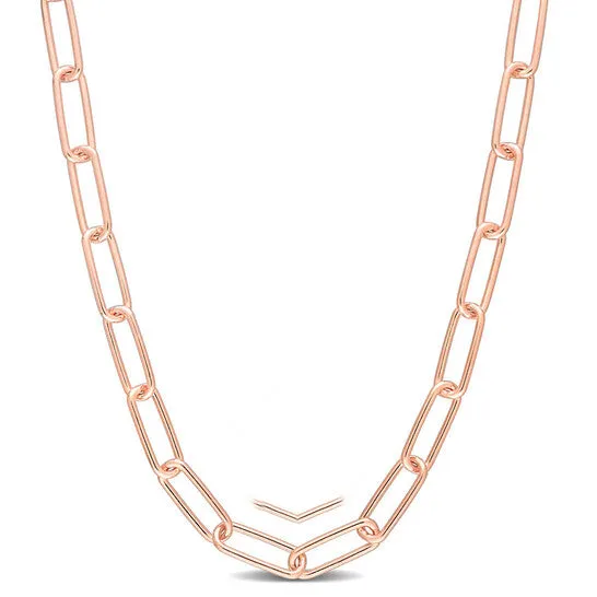 Necklaces JMS always Original AMOUR 5mm Paperclip Chain Necklace In Rose Plated Sterling Silver 16 In Necklaces JMS always Original AMOUR 5mm Paperclip Chain Necklace In Rose Plated Sterling Silver 16 In