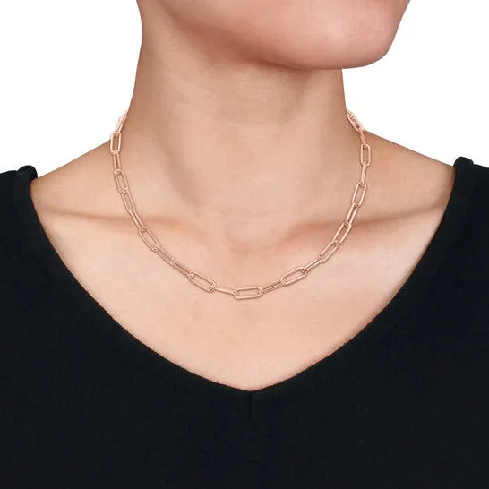 Necklaces JMS always Original AMOUR 5mm Paperclip Chain Necklace In Rose Plated Sterling Silver 16 In Necklaces JMS always Original AMOUR 5mm Paperclip Chain Necklace In Rose Plated Sterling Silver 16 In