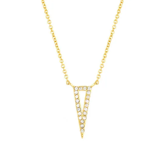 Necklaces JMS always Original Elegant Confetti Womens 18K Yellow Gold Plated CZ Simulated Diamond Triangle Pendant Necklace Necklaces JMS always Original Elegant Confetti Womens 18K Yellow Gold Plated CZ Simulated Diamond Triangle Pendant Necklace