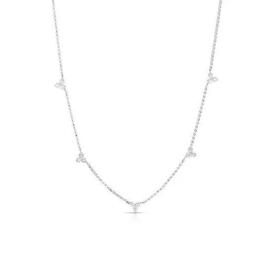 Necklaces JMS always Original Roberto Coin Diamonds By The Inch 5 Station Diamond Necklace in White Gold 045ctw 7773261AW17X Necklaces JMS always Original Roberto Coin Diamonds By The Inch 5 Station Diamond Necklace in White Gold 045ctw 7773261AW17X
