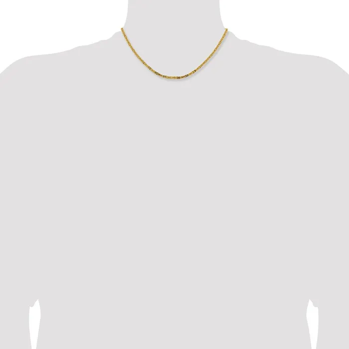 Necklaces MDS 14K Yellow Gold 16 inch 25mm Byzantine with Lobster Clasp Chain Necklace