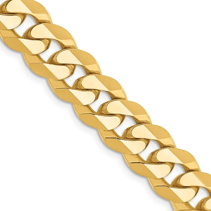 Necklaces MDS Solid 14K Yellow Gold 22 inch 95mm Flat Beveled Curb with Lobster Clasp Chain Necklace Necklaces MDS Solid 14K Yellow Gold 22 inch 95mm Flat Beveled Curb with Lobster Clasp Chain Necklace