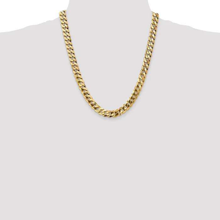 Necklaces MDS Solid 14K Yellow Gold 22 inch 95mm Flat Beveled Curb with Lobster Clasp Chain Necklace