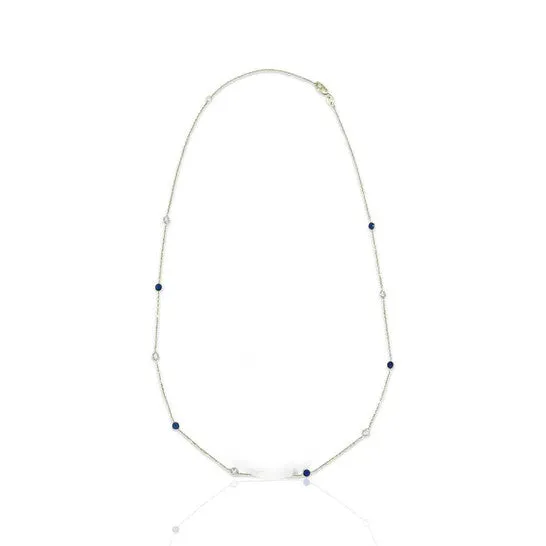 Necklaces Original PreOwned 14K Yellow Gold Diamond Sapphire Station Necklace JMS always