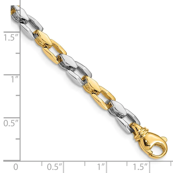 Necklaces Solid 14K Twotone Gold 18 inch 45mm Hand Polished Fancy Link with Fancy Lobster Clasp Chain Necklace MDS Necklaces Solid 14K Twotone Gold 18 inch 45mm Hand Polished Fancy Link with Fancy Lobster Clasp Chain Necklace MDS